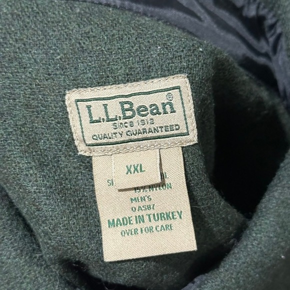 Vtg LL Bean Mens XXL Military Green Wool Blend Button Up Shirt Jacket Outerwear - Picture 3 of 10